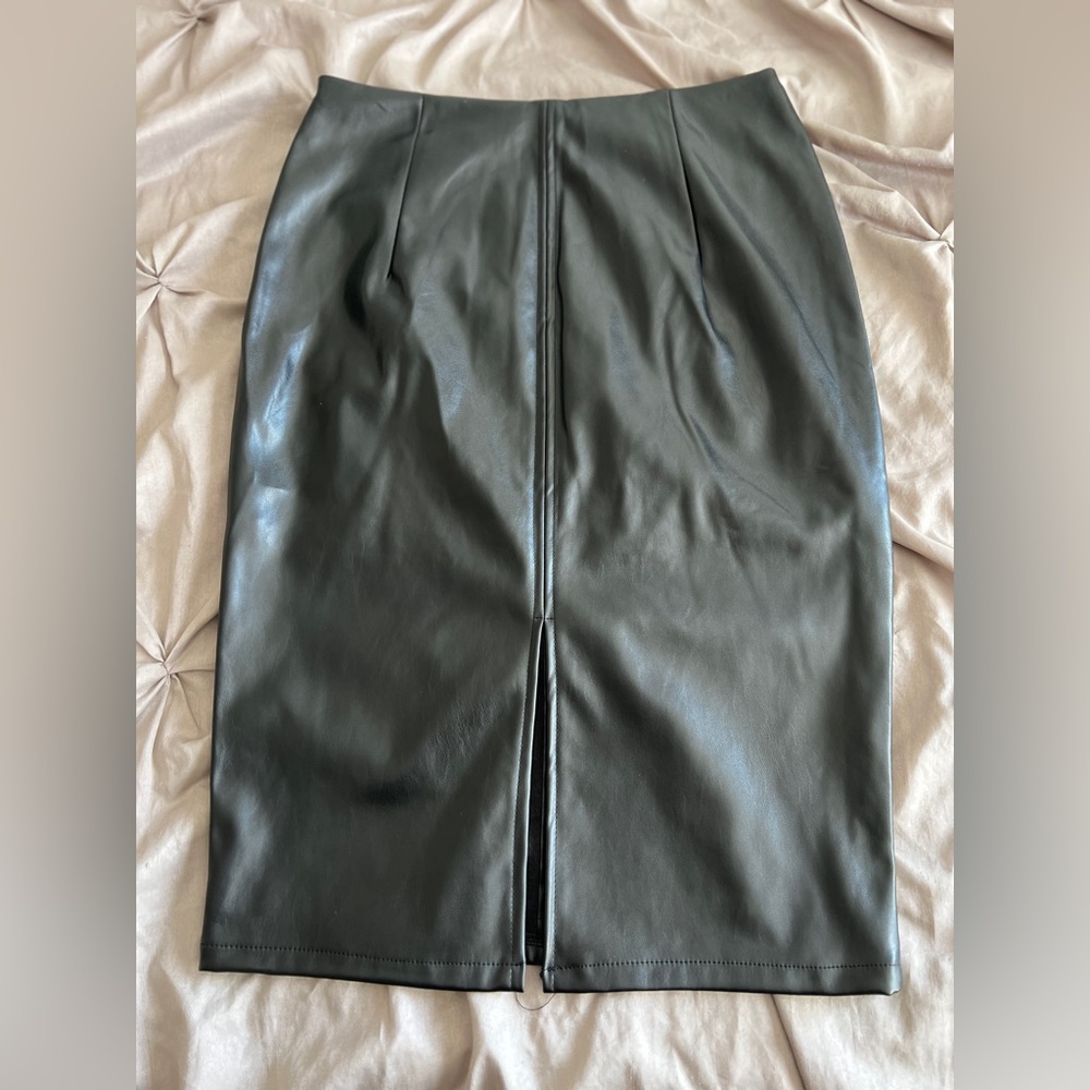 Black Faux Leather Skirt
